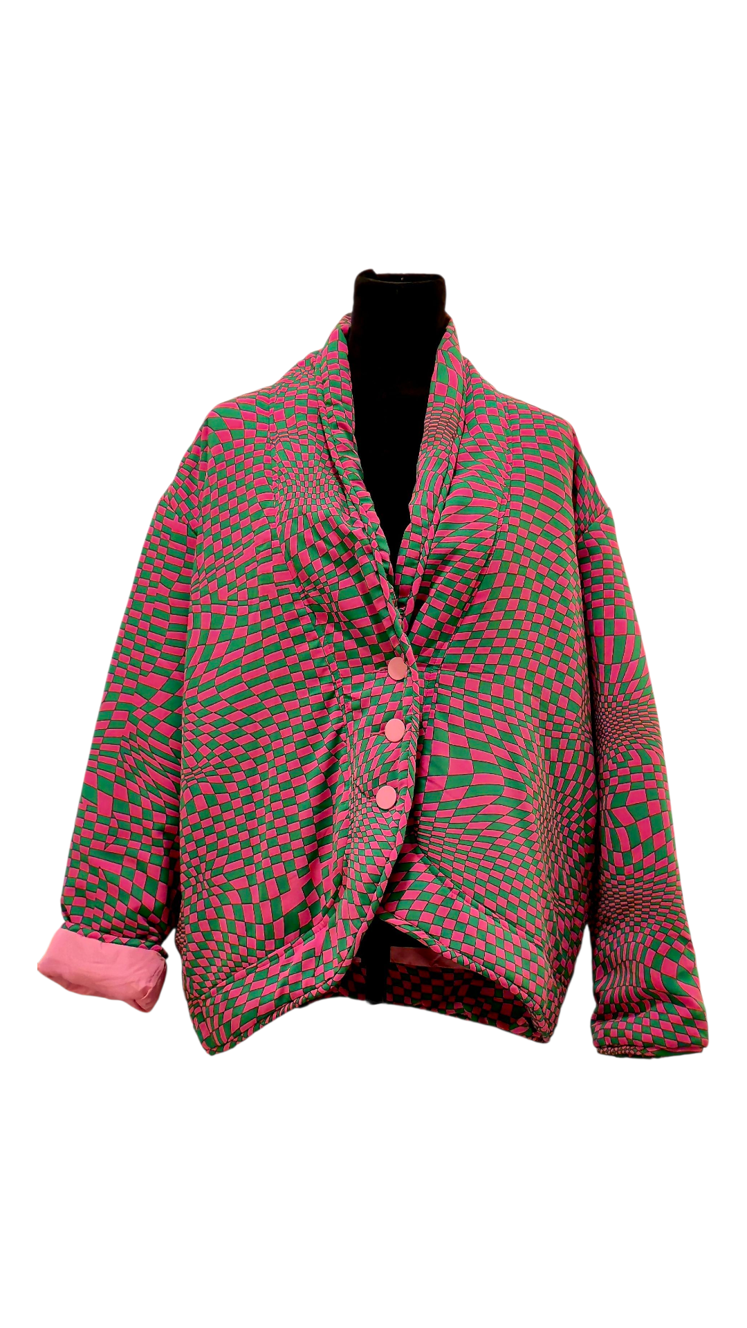 Retro Geo Print Padded Jacket
