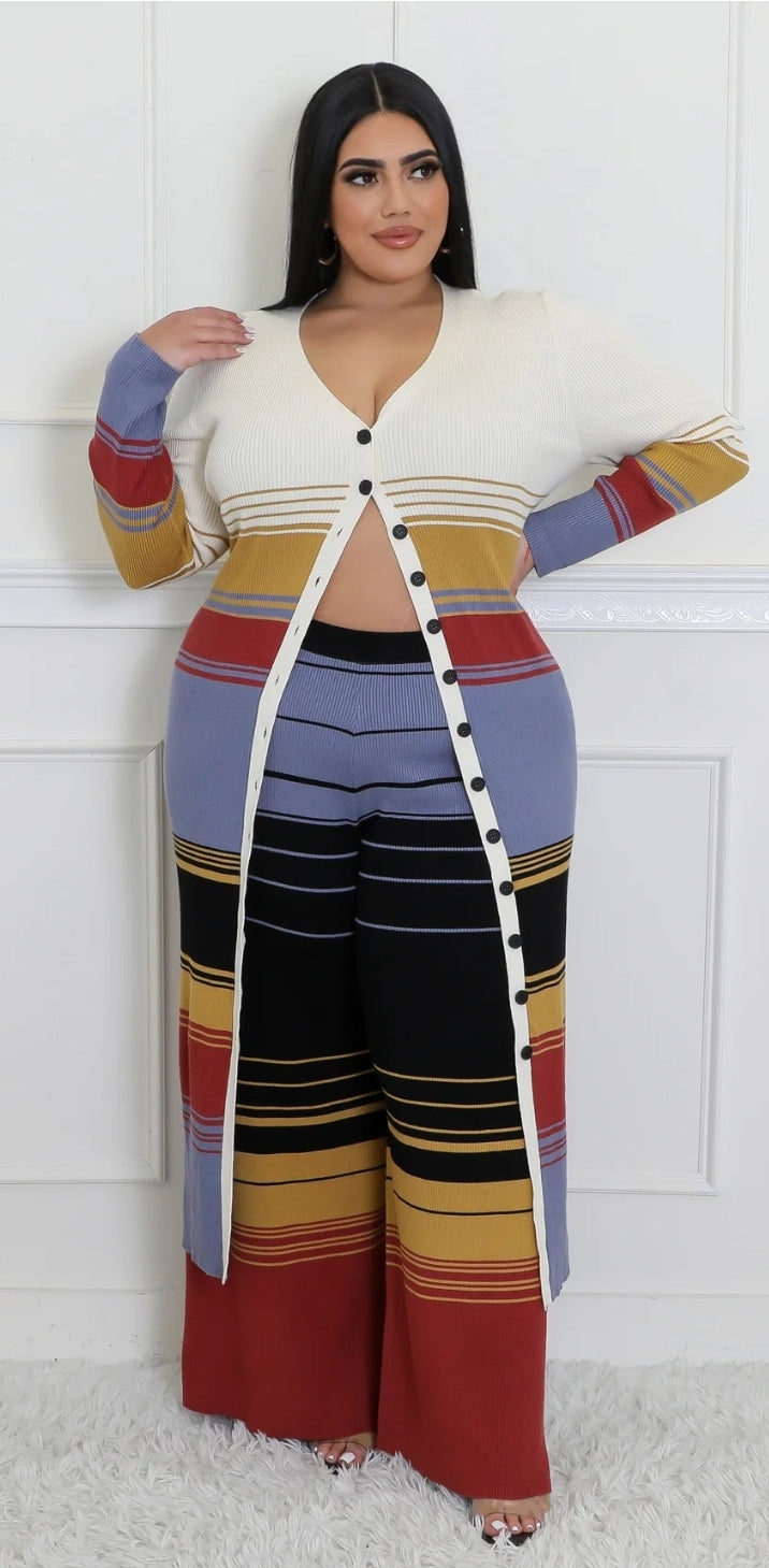 Studio Stripe Pant & Cardigan Set