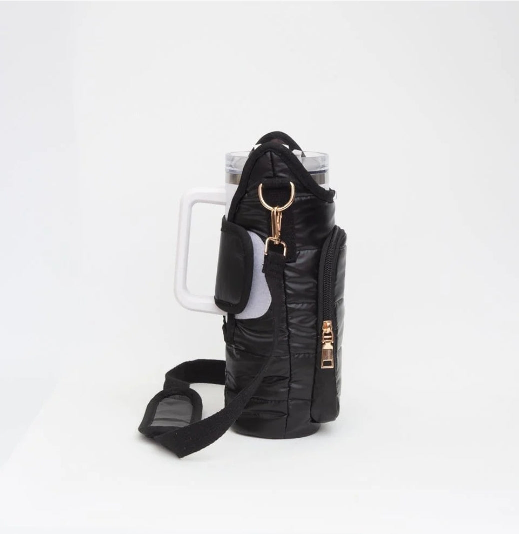Puffer Tumbler Holder Crossbody Bag