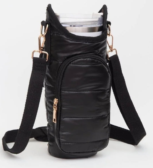Puffer Tumbler Holder Crossbody Bag