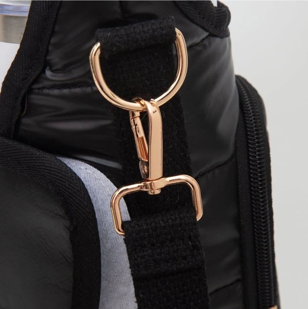 Puffer Tumbler Holder Crossbody Bag