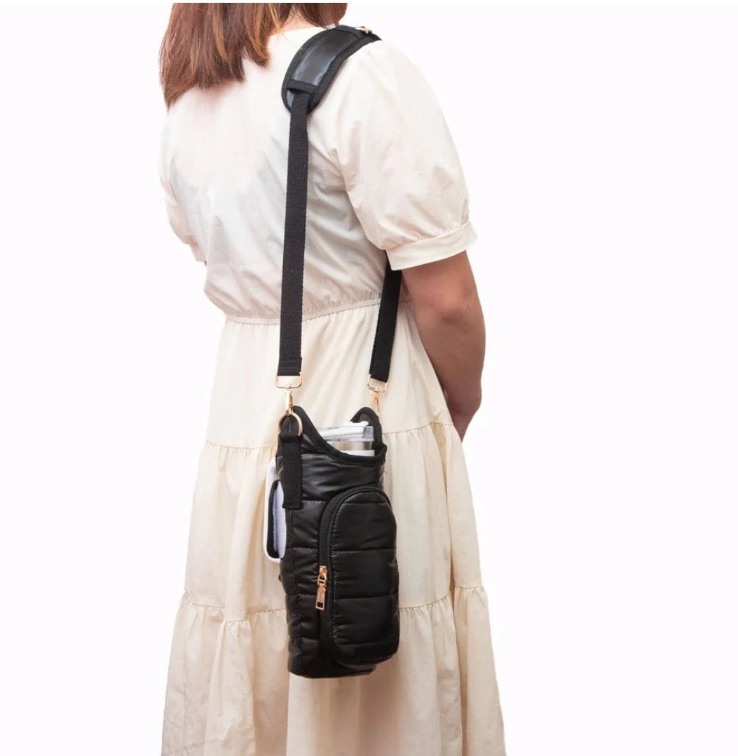 Puffer Tumbler Holder Crossbody Bag