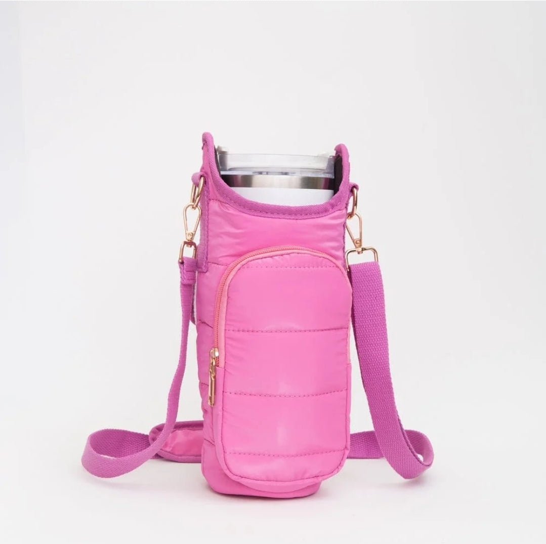 Puffer Tumbler Holder Crossbody Bag