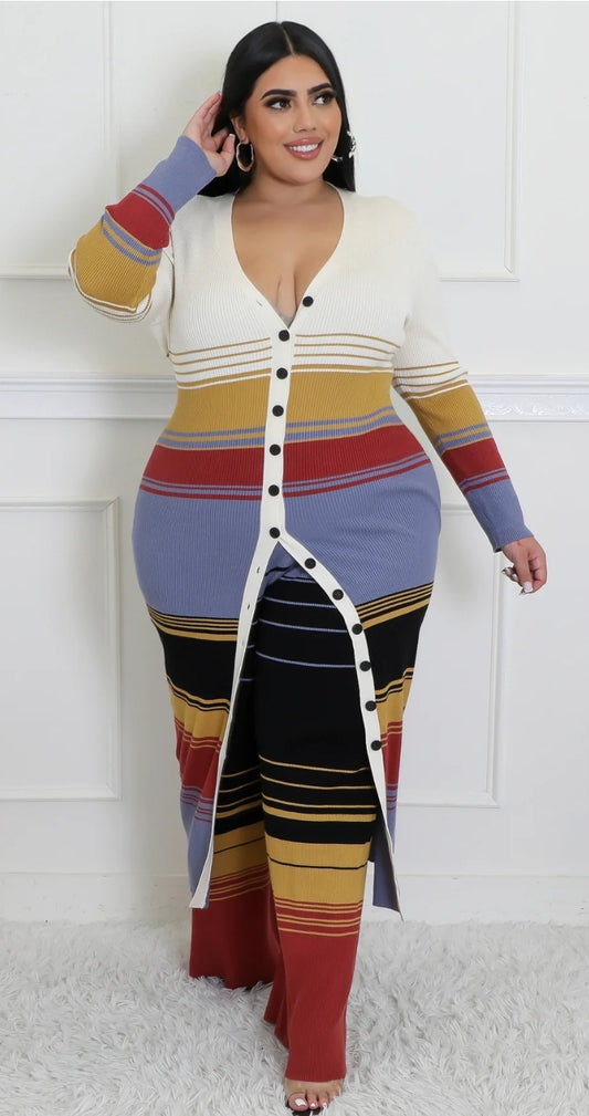 Studio Stripe Pant & Cardigan Set