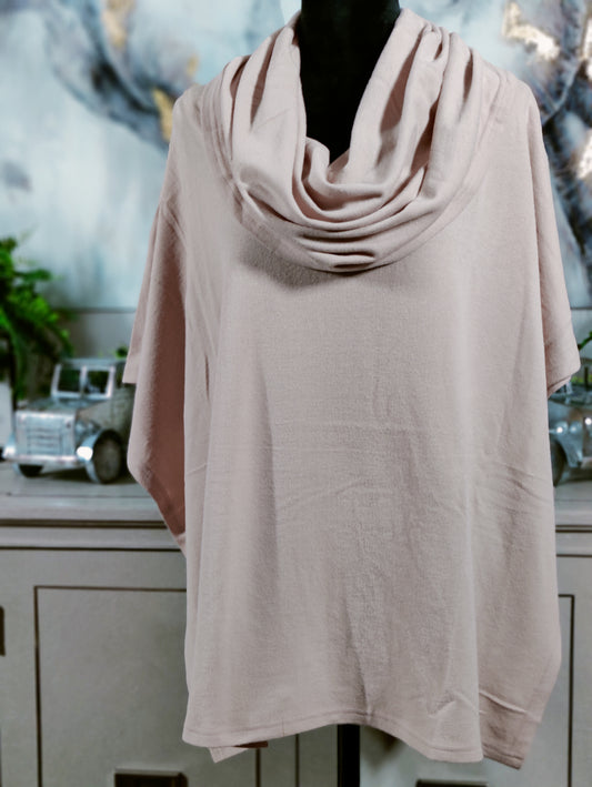 Blush Cowl Neck Poncho